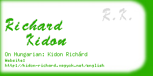 richard kidon business card